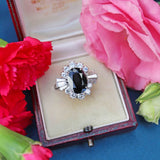 Ellibelle Jewellery Vintage Sapphire & Diamond 18ct White Gold Cluster Ring (5.75cts)
