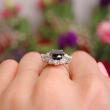 Ellibelle Jewellery Vintage Sapphire & Diamond 18ct White Gold Cluster Ring (5.75cts)