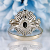 Ellibelle Jewellery Vintage Sapphire & Diamond 18ct White Gold Cluster Ring (5.75cts)