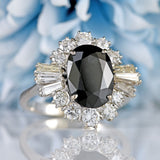 Ellibelle Jewellery Vintage Sapphire & Diamond 18ct White Gold Cluster Ring (5.75cts)