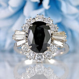 Ellibelle Jewellery Vintage Sapphire & Diamond 18ct White Gold Cluster Ring (5.75cts)