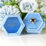 Ellibelle Jewellery Vintage Sapphire & Diamond 18ct White Gold Star Cluster Ring