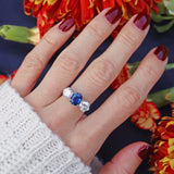 Ellibelle Jewellery Vintage Sapphire & Diamond 18ct White Gold Three-Stone Ring (2.10cts)