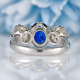 Ellibelle Jewellery Vintage Sapphire & Diamond 18ct White Gold Three-Stone Ring (2.10cts)