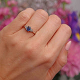 Ellibelle Jewellery Vintage Sapphire & Diamond 18ct White Gold Three-Stone Trilogy Engagement Ring