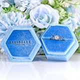 Ellibelle Jewellery Vintage Sapphire & Diamond Platinum Three-Stone Engagement Ring
