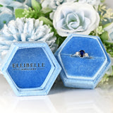 Ellibelle Jewellery Vintage Sapphire & Diamond Platinum Three-Stone Trilogy Ring