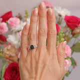 Ellibelle Jewellery Vintage Sapphire & Diamond Platinum Three-Stone Trilogy Ring (2.50cts)