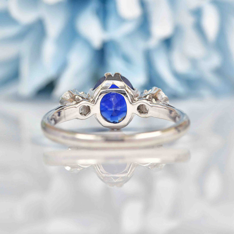 Ellibelle Jewellery Vintage Sapphire Diamond Trilogy Engagement Ring By Cropp & Farr