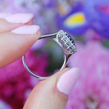 Ellibelle Jewellery Vintage Sapphire & Diamond White Gold Cluster Engagement Ring (1.70cts)