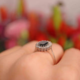 Ellibelle Jewellery Vintage Sapphire & Diamond White Gold Cluster Engagement Ring (1.70cts)