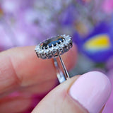 Ellibelle Jewellery Vintage Sapphire & Diamond White Gold Cluster Engagement Ring (1.70cts)