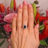 Ellibelle Jewellery Vintage Sapphire & Diamond White Gold Cluster Engagement Ring (1.70cts)