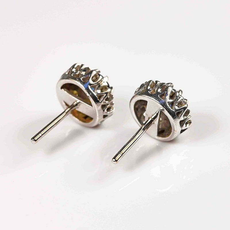 Ellibelle Jewellery Vintage Sapphire & Diamond White Gold Stud Earrings