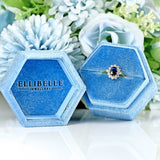 Ellibelle Jewellery Vintage Sapphire & Pear-Cut Diamond 18ct Gold Cluster Ring (0.70cts)