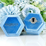 Ellibelle Jewellery Vintage Sapphire & Vari-Cut Diamond 18ct White Gold Cluster Ring (3.70cts)