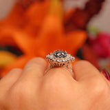 Ellibelle Jewellery Vintage Sapphire & Vari-Cut Diamond 18ct White Gold Cluster Ring (3.70cts)