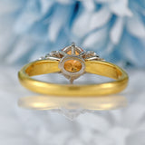 Ellibelle Jewellery Vintage Spessartine Garnet & Diamond 18ct Gold Seven-Stone Ring