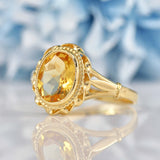 Ellibelle Jewellery Vintage Style Citrine 9ct Gold Dress Ring (1.80ct)