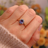 Ellibelle Jewellery Vintage Synthetic Sapphire & Diamond 18ct Gold Cluster Ring