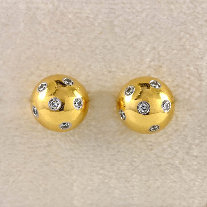 Ellibelle Jewellery Vintage Tiffany & Co Diamond 18ct Gold 'Etoile' Stud Earrings