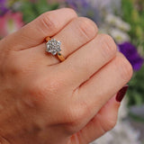 Ellibelle Jewellery Vintage Yellow Diamond 18ct Gold Daisy Cluster Ring (0.75cts)
