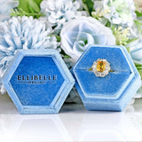 Ellibelle Jewellery Yellow Sapphire & Diamond 18ct Gold Cluster Engagement Ring (2.20cts)