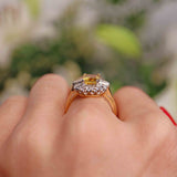 Ellibelle Jewellery Yellow Sapphire & Diamond 18ct Gold Cluster Engagement Ring (2.20cts)