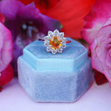 Ellibelle Jewellery Yellow Sapphire & Diamond 18ct White Gold Cluster Engagement Ring (1.77cts)