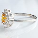 Ellibelle Jewellery Yellow Sapphire & Diamond 18ct White Gold Cluster Engagement Ring (1.77cts)