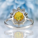 Ellibelle Jewellery Yellow Sapphire & Diamond 18ct White Gold Cluster Engagement Ring (1.77cts)