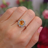 Ellibelle Jewellery Yellow Sapphire & Diamond 18ct White Gold Cluster Engagement Ring (1.77cts)