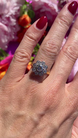 Vintage Mid-Century 18ct Gold Diamond Daisy Cluster Ring (0.95cts)