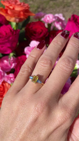 Yellow Sapphire & Baguette-Cut Diamond 18ct Gold Three-Stone Engagement Ring