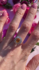 Yellow Sapphire & Diamond 18ct White Gold Cluster Engagement Ring (1.77cts)