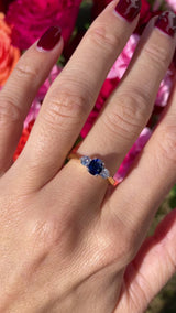 Sapphire & Diamond 18ct Gold Three-Stone Engagement Ring (0.80cts)