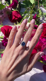Vintage Sapphire & Diamond 18ct Gold Cluster Engagement Ring (2.46cts)