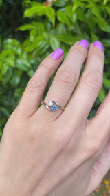 Edwardian Sapphire & Diamond 18ct Gold Platinum 'Toi et Moi' Engagement Ring