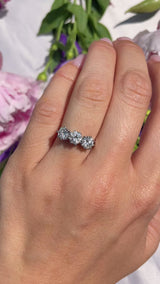 Vintage Diamond 18ct White Trilogy Engagement Ring (1.60cts)