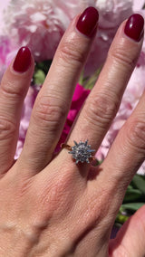 Vintage 1990 Vari-Cut Diamond 18ct Gold Star-Cluster Ring (0.50cts)
