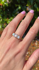 Antique Victorian Opal & Old Cut Diamond 18ct Gold Ring