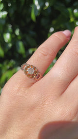 Antique Victorian Old-Cut Diamond Flower Ring