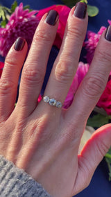Edwardian 18ct Gold & Platinum Old-Mine-Cut Diamond Three-Stone Engagement Ring (1.25cts)