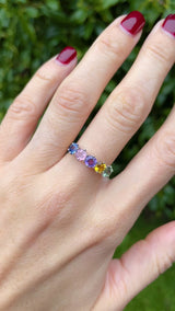 Multi-Coloured Sapphire 18ct Gold Five Stone Ring (2.50cts)
