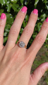 Vintage 1940s Old-Cut Diamond 18ct Gold Cluster Ring (0.65cts)