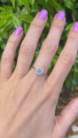 Art Deco Diamond 18ct White Gold & Platinum Daisy Cluster Engagement Ring