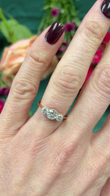 Edwardian 18ct Gold & Platinum Diamond Three-Stone Engagement Ring (0.67cts)