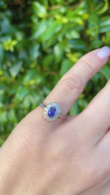 Vintage 1959 Sapphire & Diamond Cluster Ring