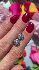 Vintage 1995 Diamond 18ct Gold Daisy Cluster Stud Earrings