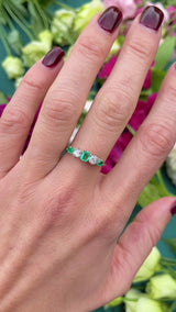 Antique Emerald & Diamond Gold Five-Stone Ring